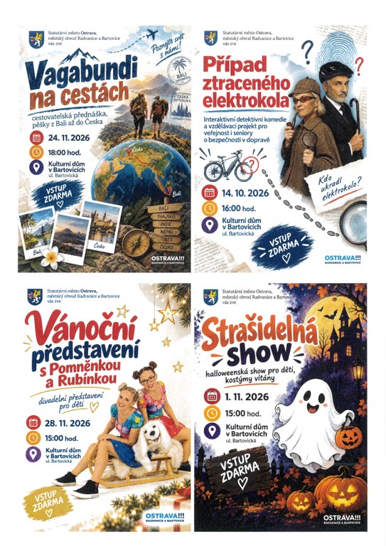 Akce pro veřejnost v Kulturním domě v Bartovicích