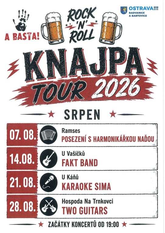 Knajpa tour srpen 2026