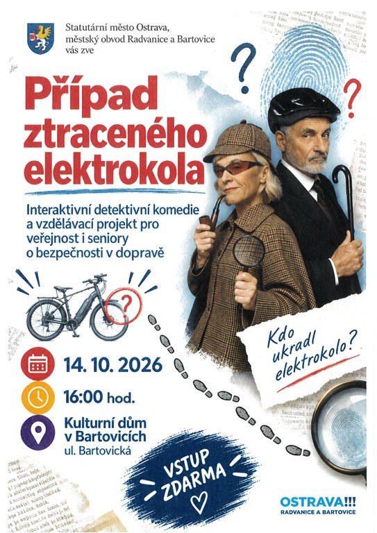 Pozvání na detektivní komedii ,,Případ ztraceného elektrokola"