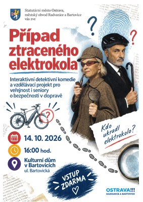 Pozvání na detektivní komedii ,,Případ ztraceného elektrokola"