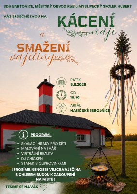 Pozvání na kácení Máje a smažení vaječiny