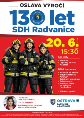 Pozvání na oslavu výročí 130 let SDH Radvanice