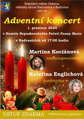 Pozvánka na Adventní koncert městského obvodu 