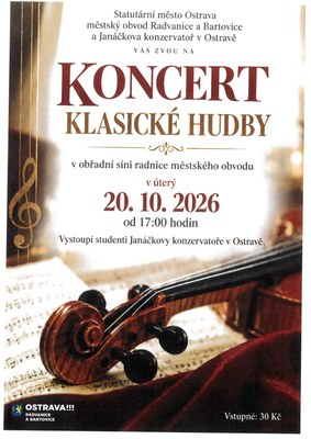 Pozvánka na koncert klasické hudby