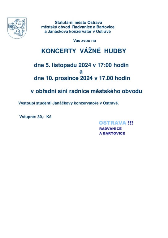 Pozvánka na koncert vážné hudby