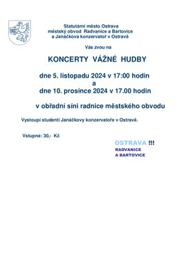 Pozvánka na koncert vážné hudby