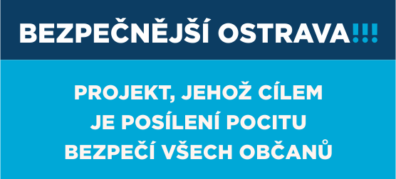 obrázek s nápisem Bezpečnější Ostrava - projekt, jeho cílem je posílení pocitu bezpečí všech občanů